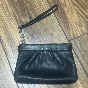 Coach Black Leather Wristlet
